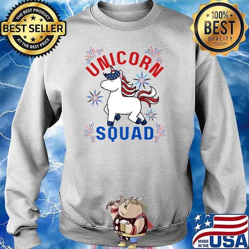 Unicorn Squad Patriotic Fireworks 4th Of July independence T-Shirt Sweater