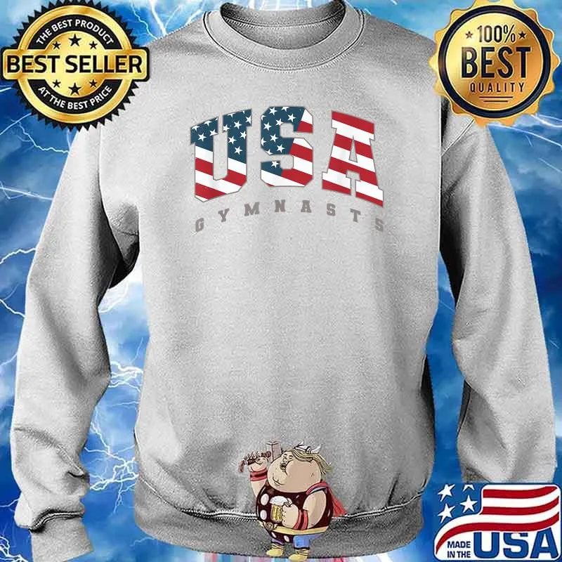 USA Gymnasts Flag Team Support Athlete Gymnastics T-Shirt Sweater