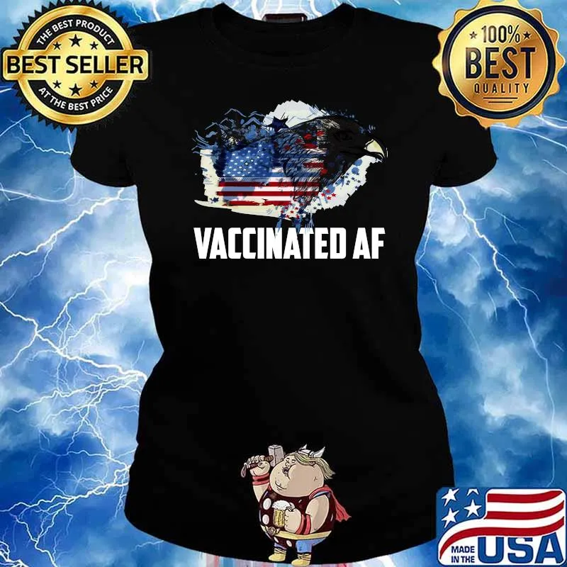 Vaccinated AF July 4th Pharmacist Physician Watercolor T-Shirt Ladies tee