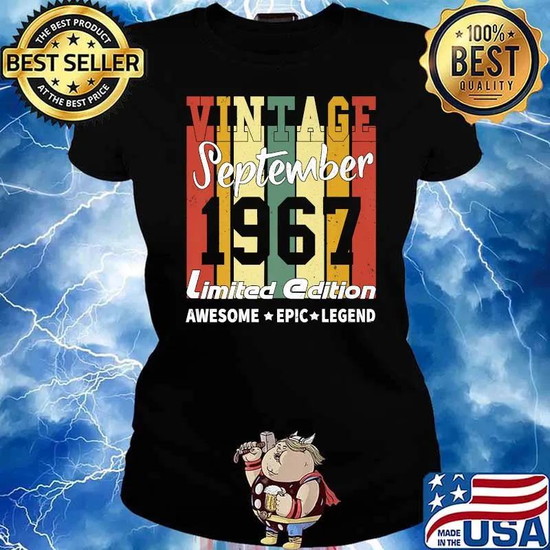 Vintage September 1967 Limited Edition Birthday Decoration T-Shirt Ladies tee