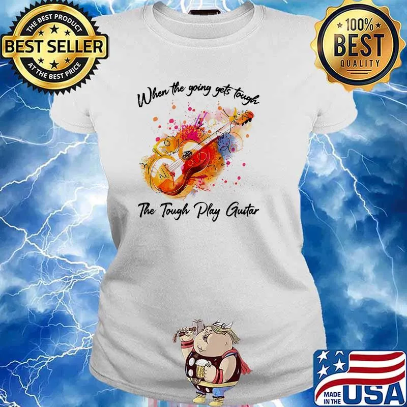 When the going gets tough the tough play guitar watercolor s Ladies tee
