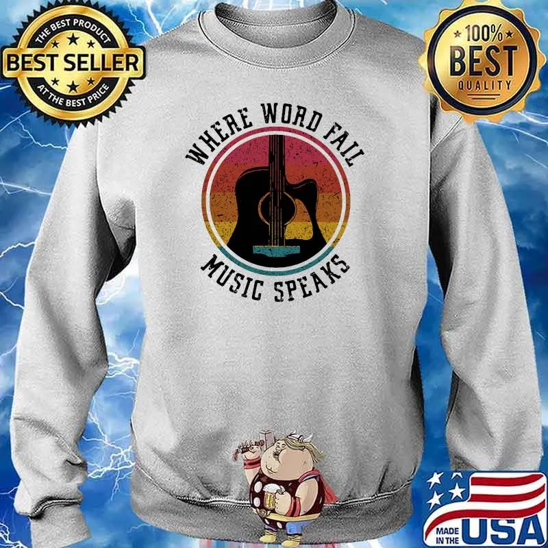 where word fail music speaks guitar vintage Sweater