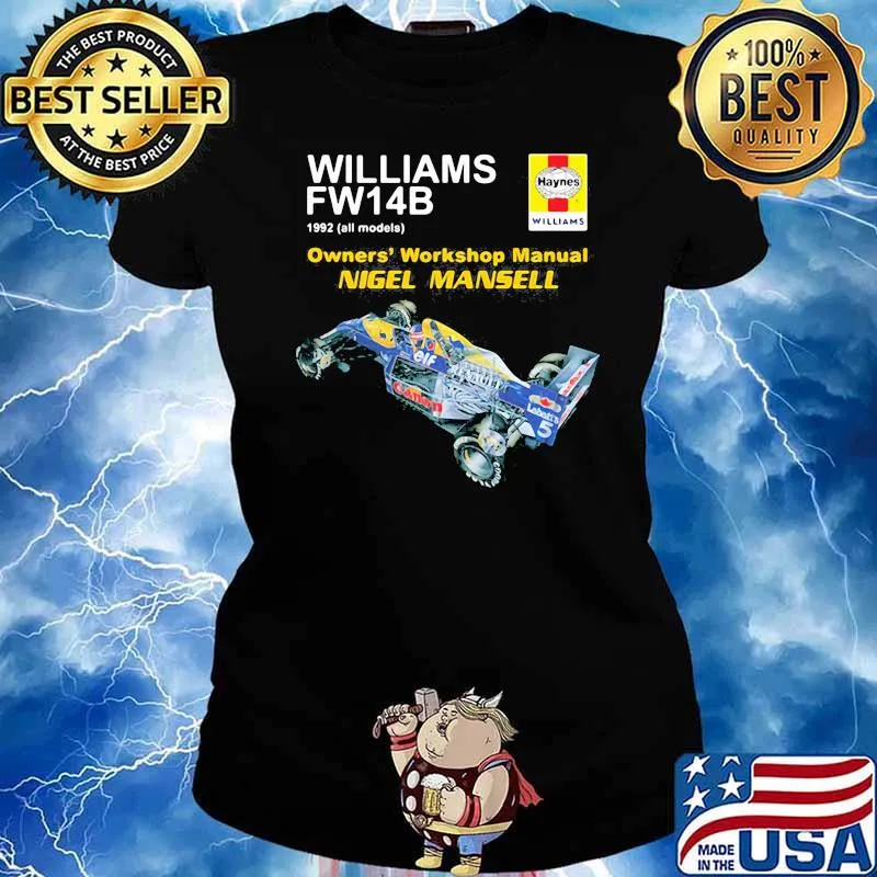 Williams FW14B 1992 Owners' Workshop manual Nigel Mansell Shirt Ladies tee