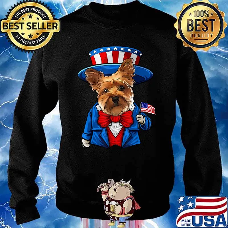 Yorkie Dog 4th of July American Dog T-Shirt Sweater