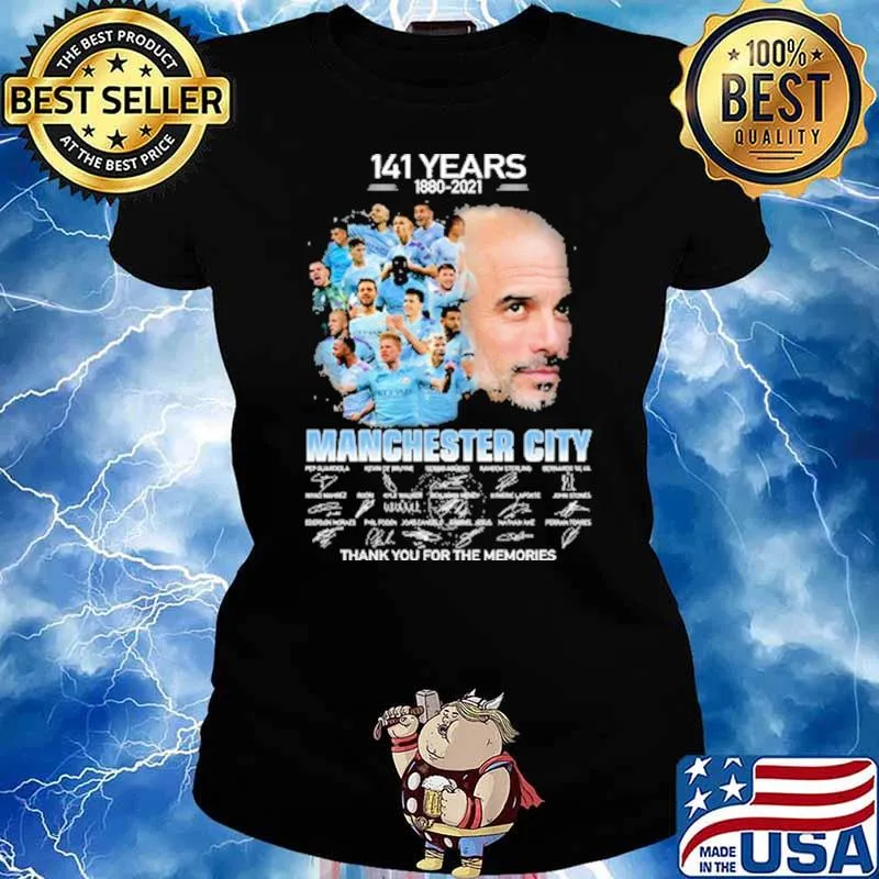 141 years 1880 2021 manchester city thank you for the memories signatures Ladies tee