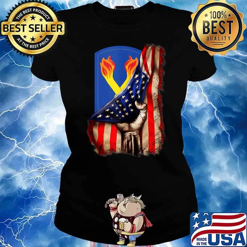 196th Infantry Brigade American Flag T-s Ladies tee