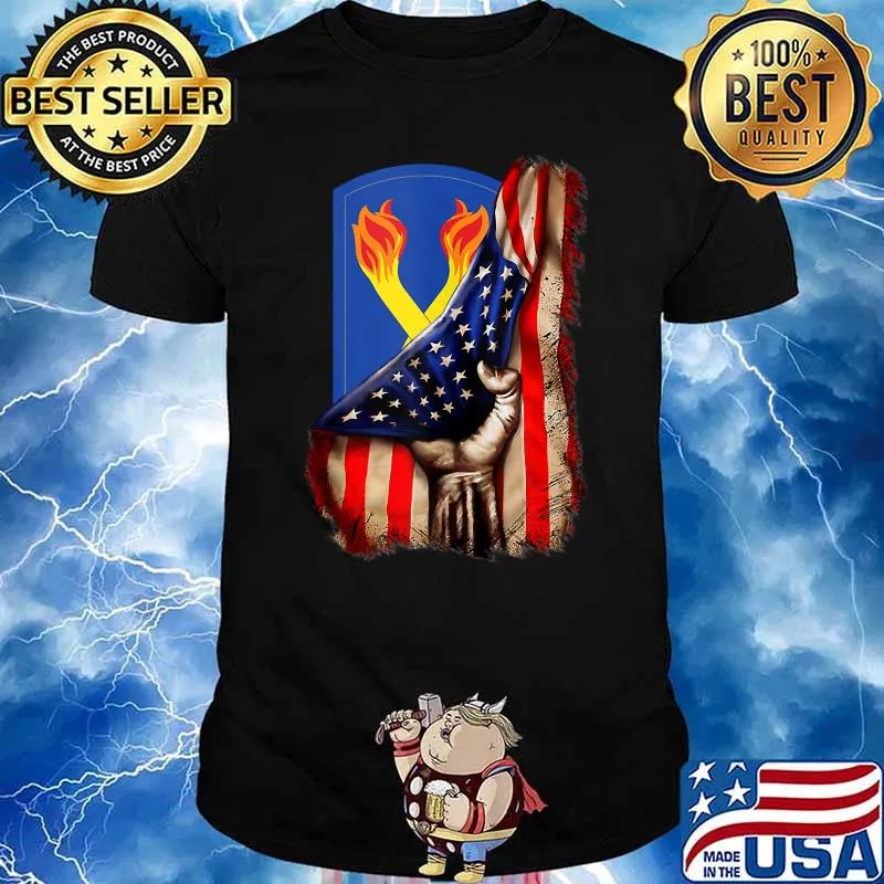 196th Infantry Brigade American Flag T-shirt