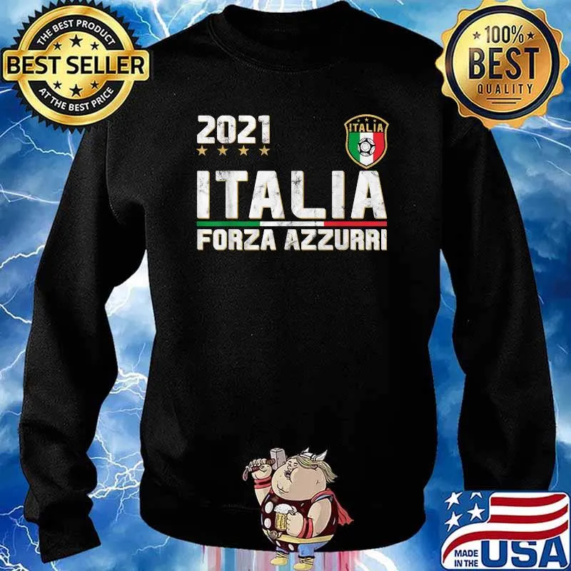 2021 Italy Forza Azzurri Soccer Jersey Italia Flag Football T-Shirt Sweater