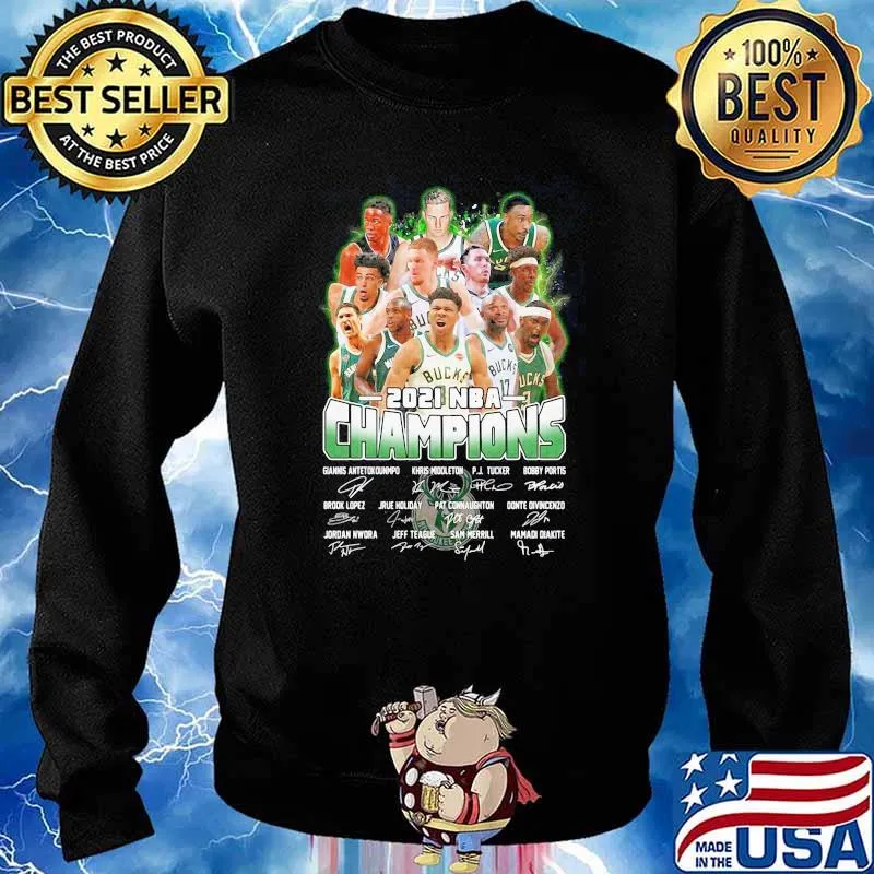 2021 NBA Champions Bucks Basketball Shirt Sweater