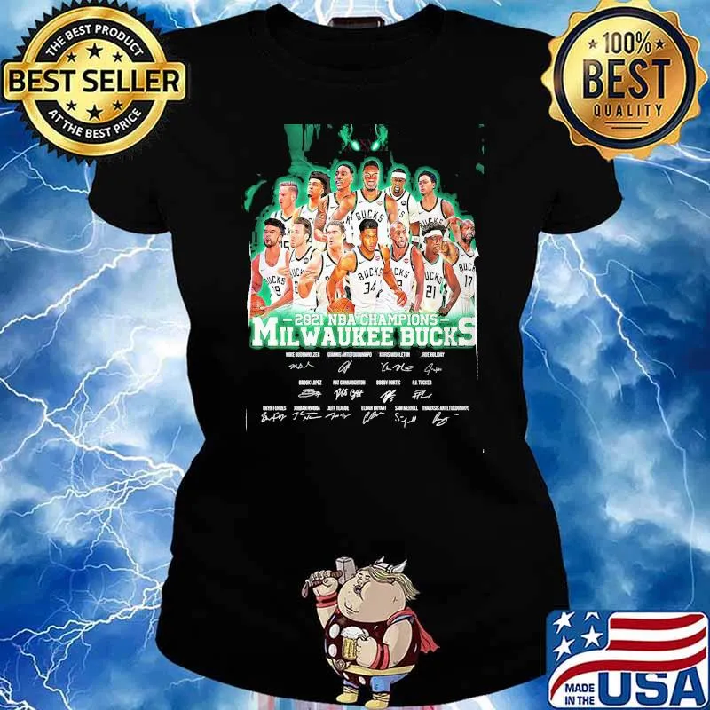 2021 NBA Champions Bucks Milwaukee Basketball Shirt Ladies tee