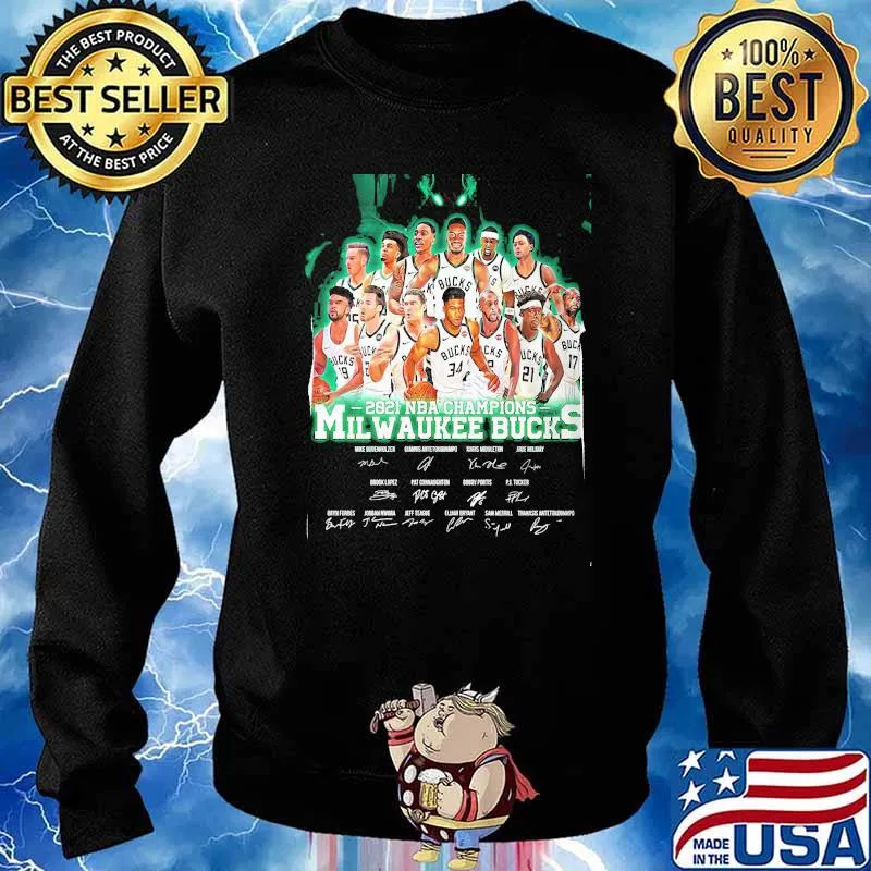 2021 NBA Champions Bucks Milwaukee Basketball Shirt Sweater