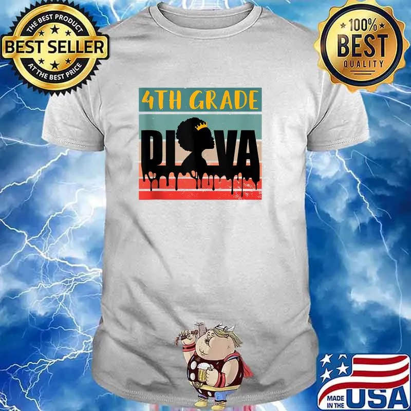 4th grade diva Black princess Pride Shirt