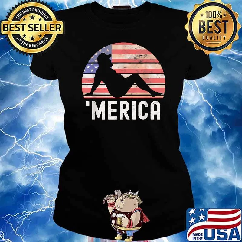 4th Of July Merica Fat Party Funny Drinking Adult Joke T-Shirt Ladies tee