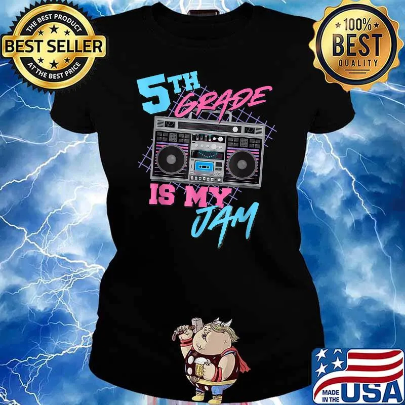5th Grade Is My Jam - Vintage 80s Boombox Teacher Student T-Shirt Ladies tee