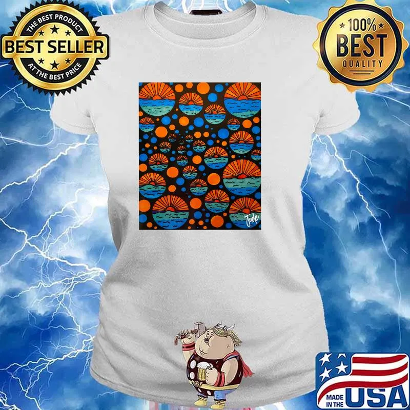 Abstract Beach Sunset Premium Shirt Ladies tee