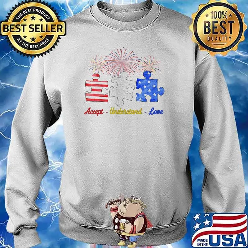 Accept understand love autism fireword Sweater