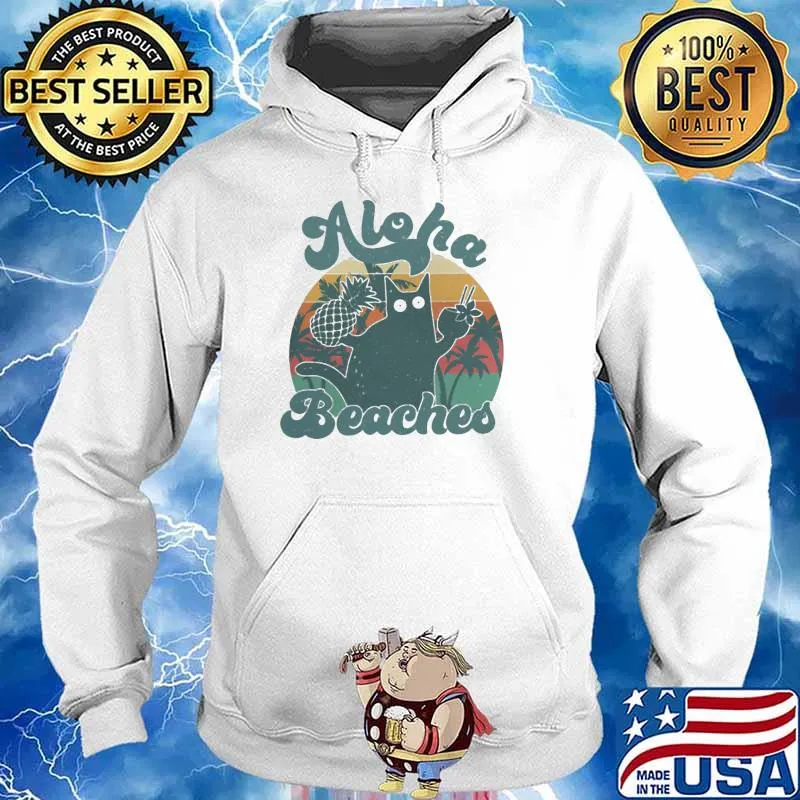 Aloha beaches cat summer hot vintage s Hoodie