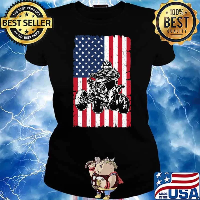ATV American Flag USA Patriotic Premium Shirt Ladies tee