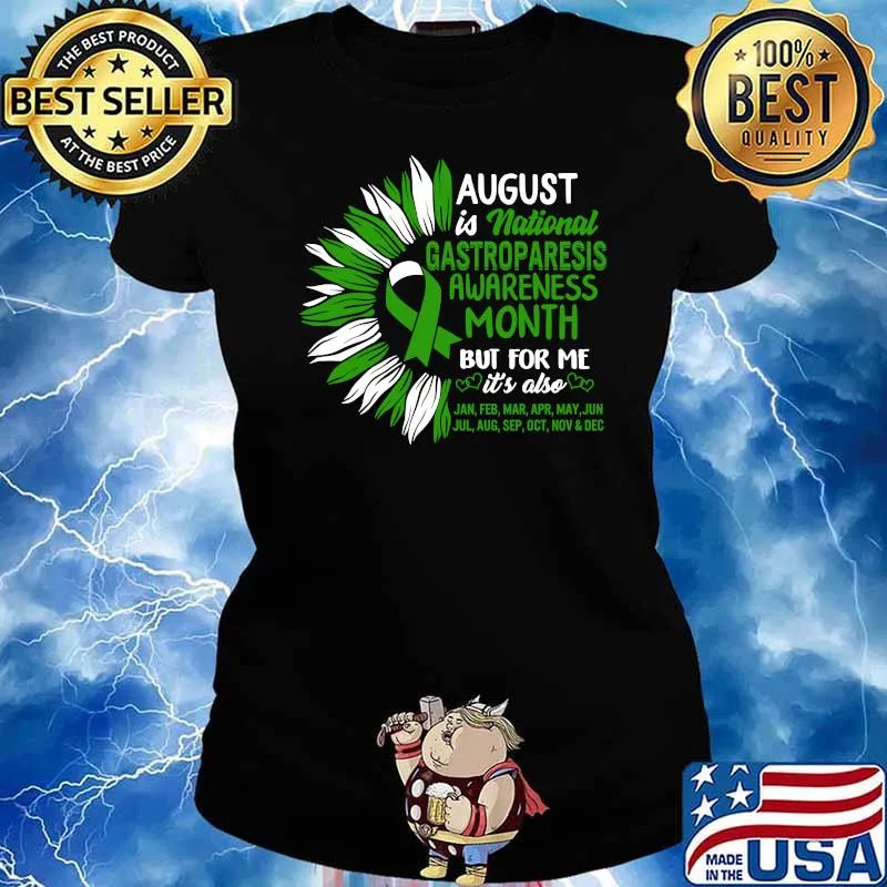 August Is National GP Awareness Month Gastroparesis Warrior T-Shirt Ladies tee