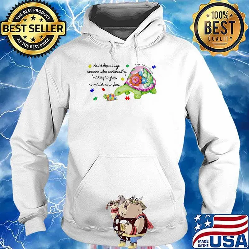 Autism Awareness Turtle Never Discourage Anyone Shirt Hoodie