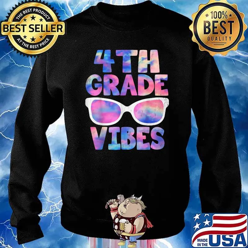 Back To School 4th Grade Vibes Shirt First Day Teacher Watercolor Shirt Sweater