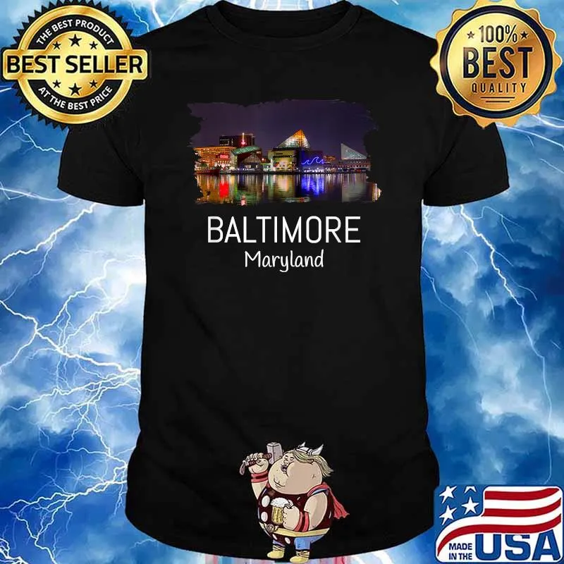 Baltimore Skyline Cool Souvenir Gift Baltimore Maryland Shirt