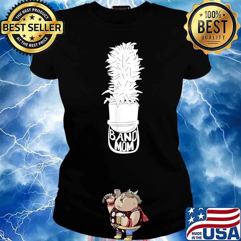Band Mom Band Hat with Feather Graphic T-Shirt Ladies tee