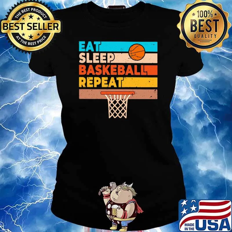 Basketball Eat Sleep Basketball Repeat Vintage Shirt Ladies tee