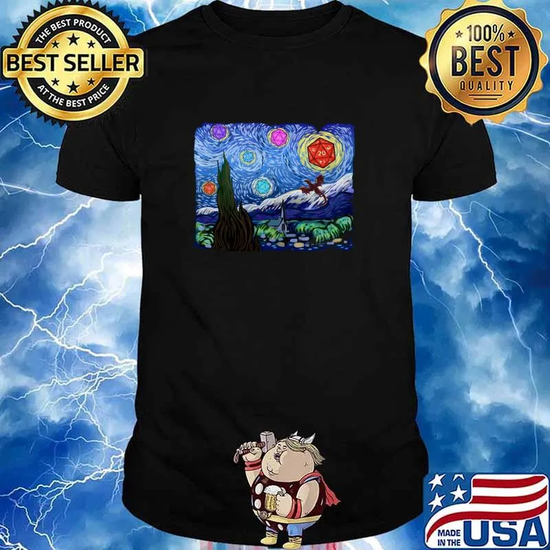 Beach dragon galaxi dice gamer shirt
