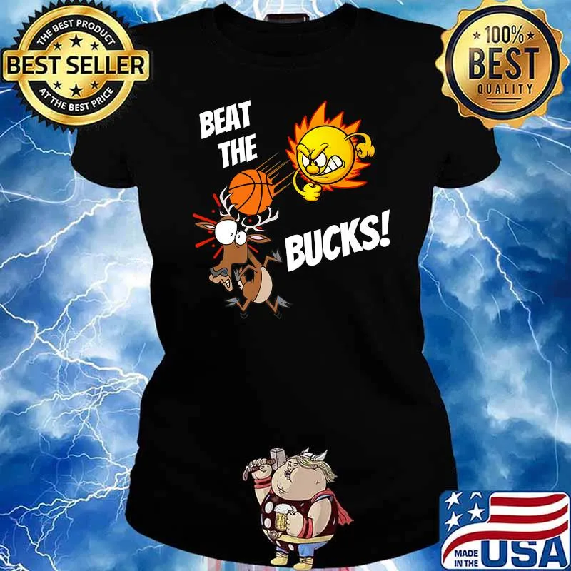 Beat The Bucks Rally In The Valley Basketball Phoenix Reindeer T-Shirt Ladies tee