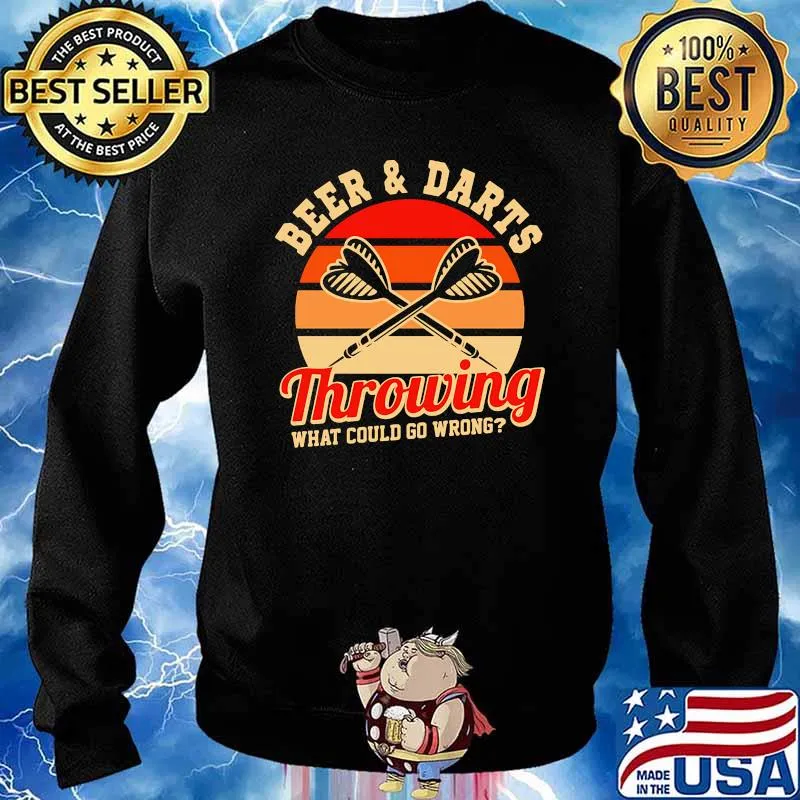 Beer and darts throwing what could go wrong vintage Sweater