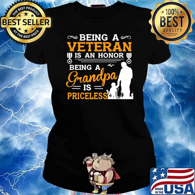 Being a veteran is an honor being grandpa is priceless s Ladies tee