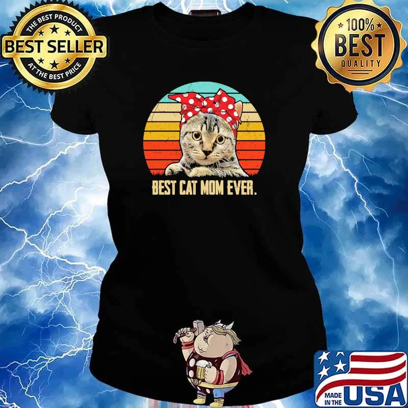 Best cat mom ever mothers day vintage s Ladies tee