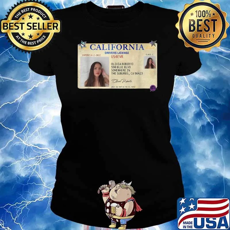 California olivia and rodrigo Driver's License T-Shirt Ladies tee