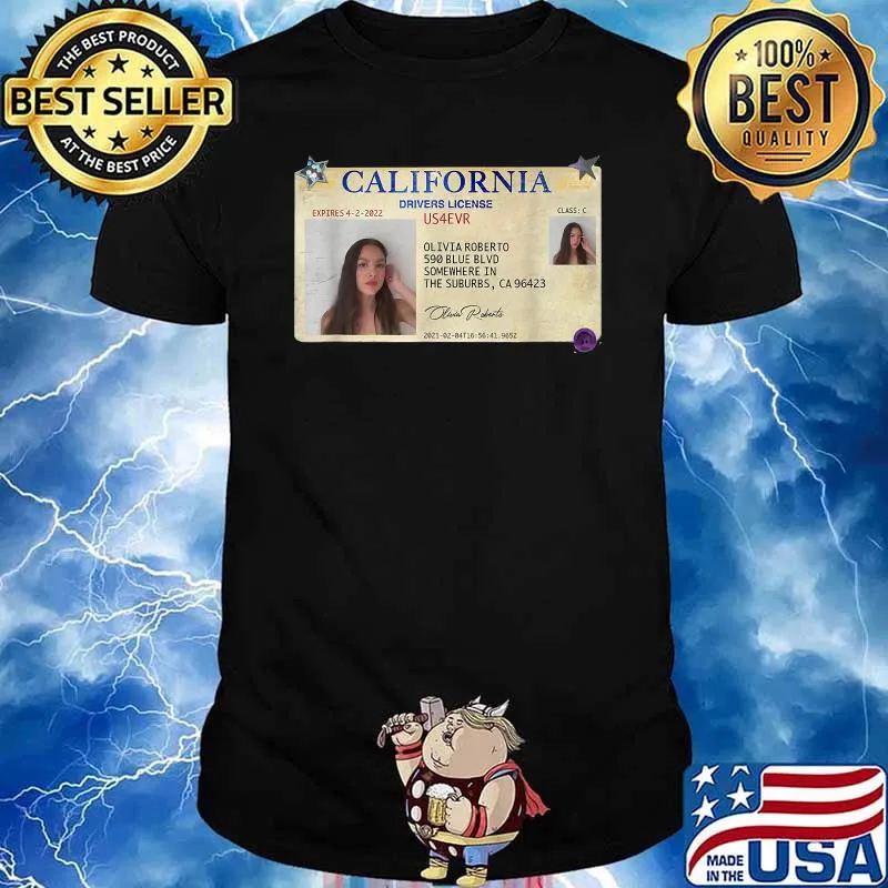 California olivia and rodrigo Driver's License T-Shirt