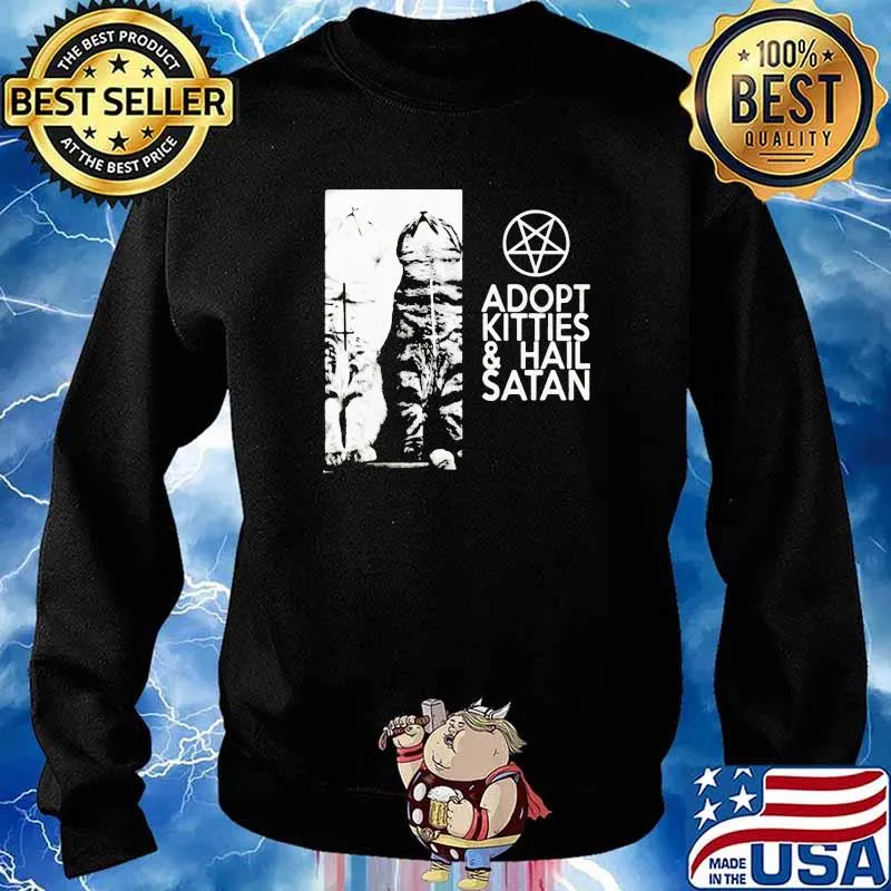 Cats adopt kitties and hail satan s Sweater