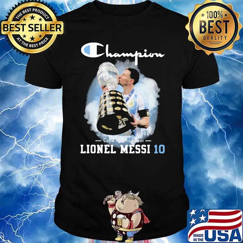Champion Copa America 2021 Lionel Messi 10 Cup Shirt