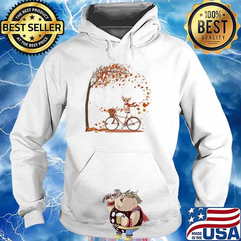 Chihuahua Cycling To Autumn Shirt Hoodie
