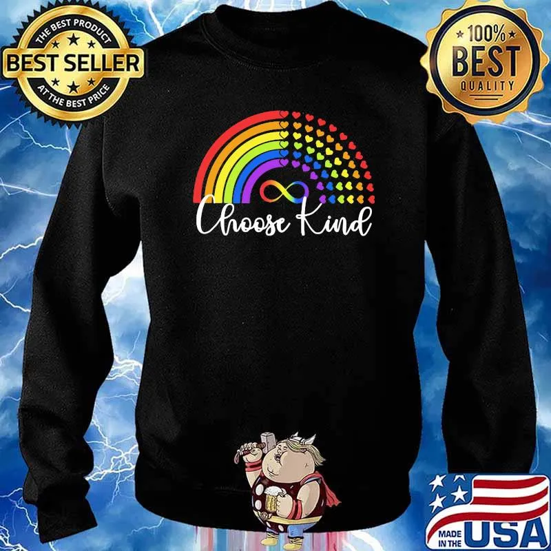 Choose kind rainbow autism awareness heart Sweater