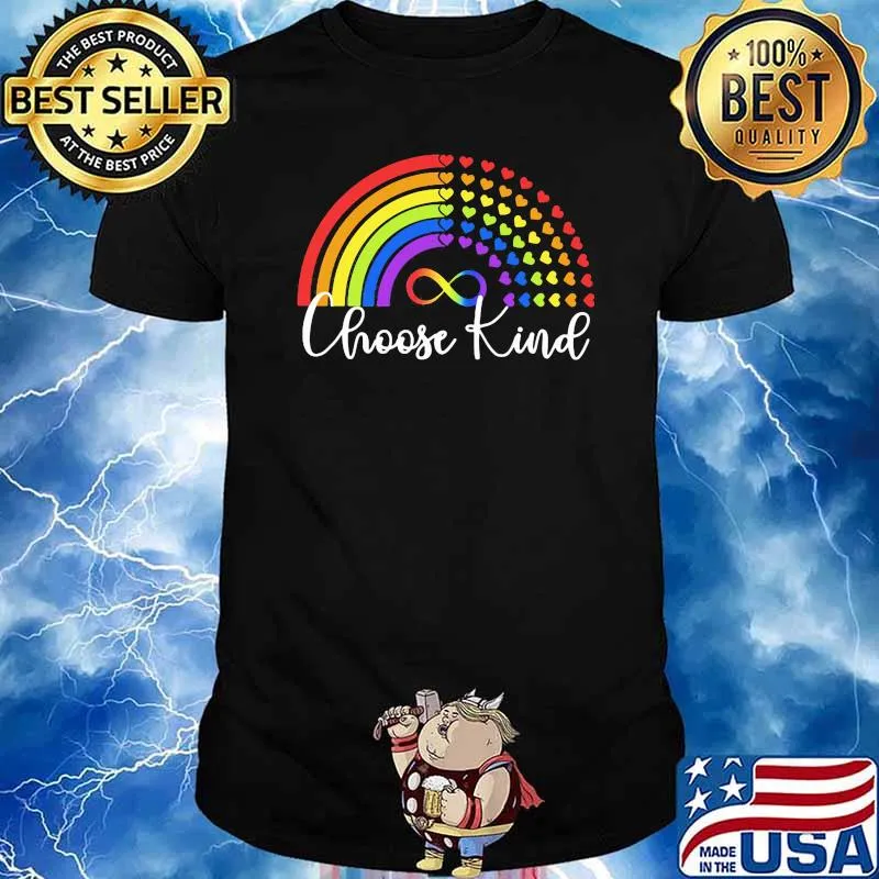 Choose kind rainbow autism awareness heart shirt