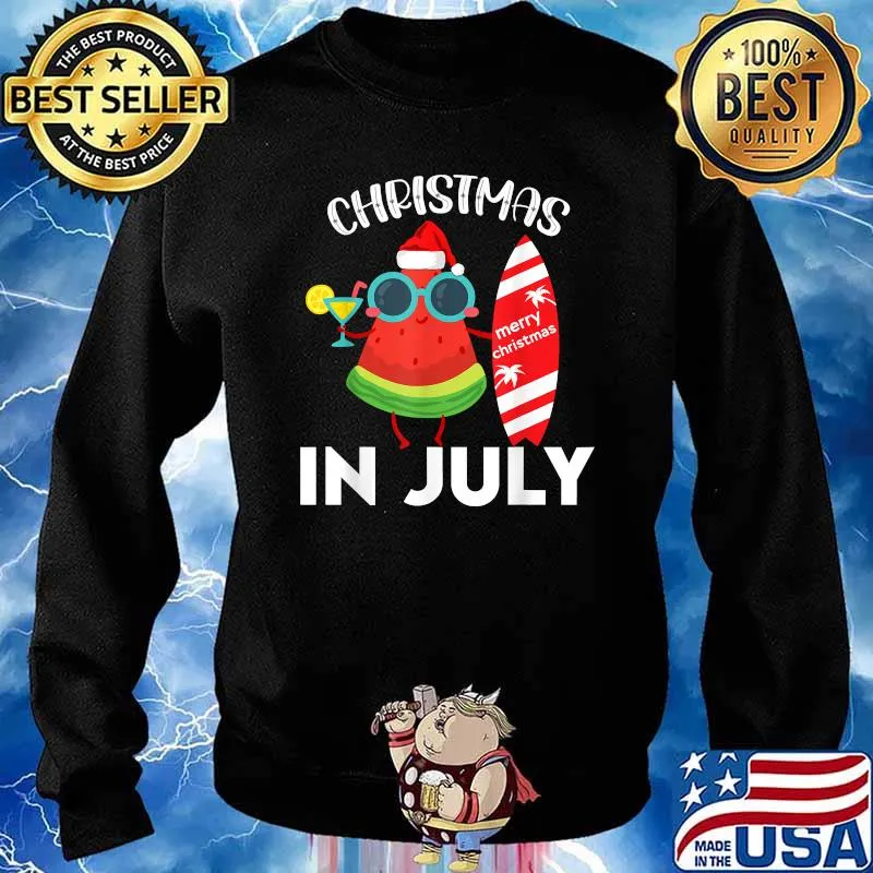 Christmas In July 2021 Watermelon Xmas Tree Summer Shirt Sweater