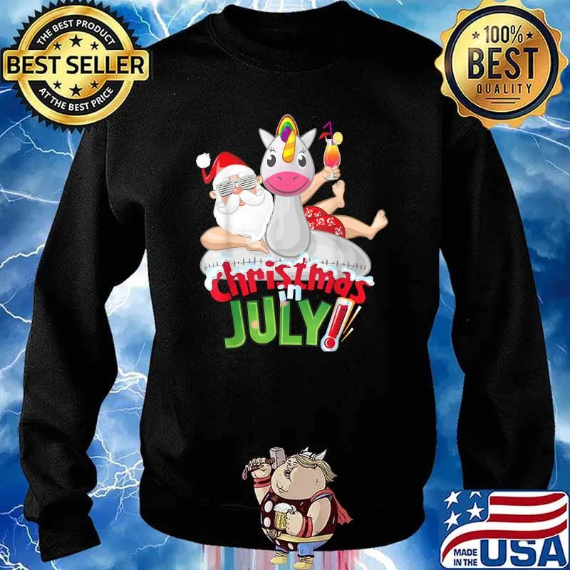 Christmas in July Summer Unicorn Float Xmas T-Shirt Sweater