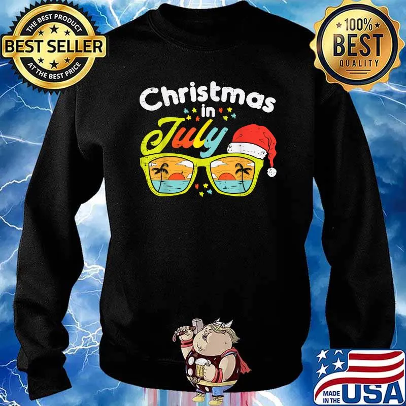 Christmas In July Sunglasses Santa Beach Summer Summer Xmas T-Shirt Sweater