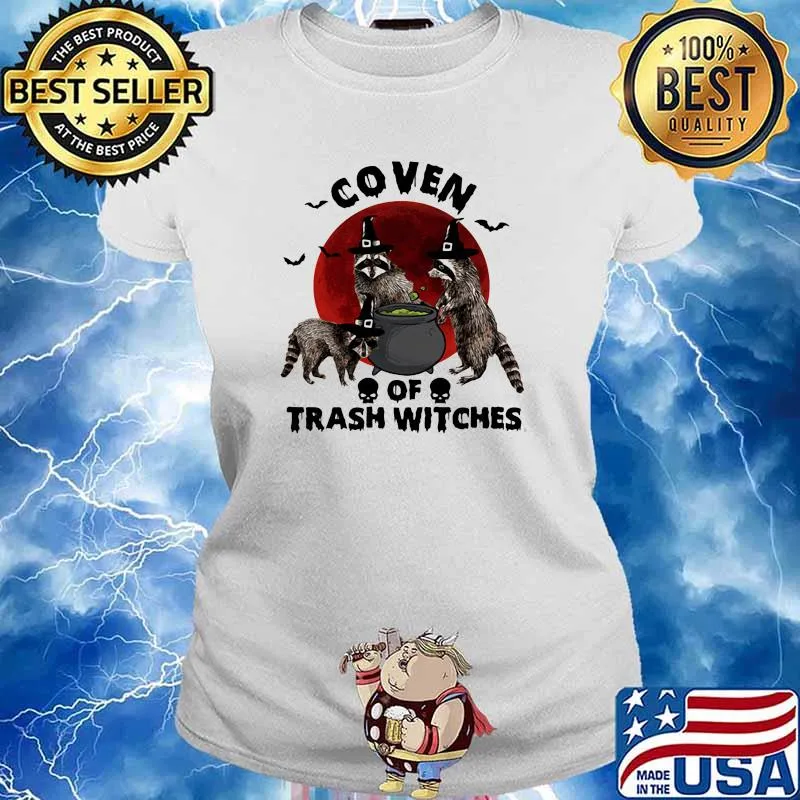 Coven Trash Witches Racoon Blood Moon Shirt Ladies tee