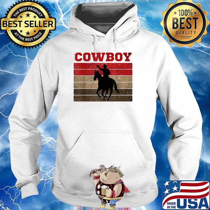 Cowboy Roping Lasso Riding Horse Rodeo Vintage T-Shirt Hoodie