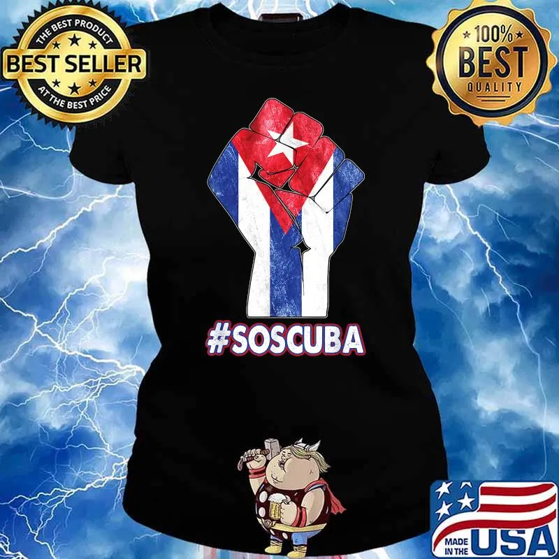 Cuban Protest Fist S.O.S. Cuba Libre Libertad SOSCuba Lucha Shirt Ladies tee