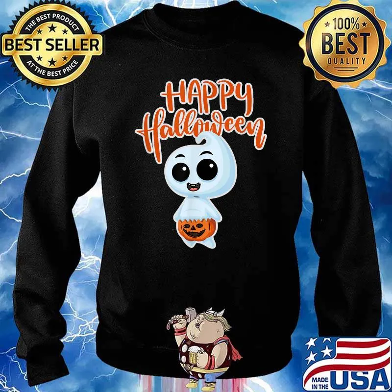 Cute Ghost in Pumpkin Diaper Halloween Shirt Sweater