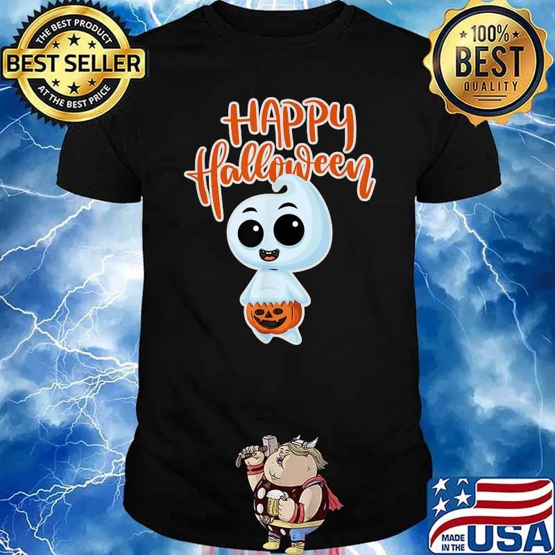 Cute Ghost in Pumpkin Diaper Halloween Shirt