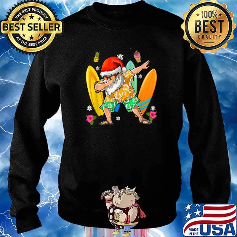 Dabbing Santa T Shirt Christmas in July Shirt Sweater