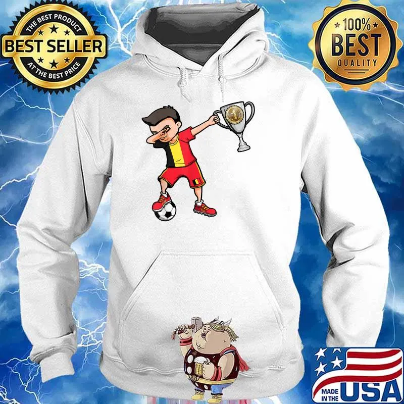 Dabbing Soccer Boy Belgium Football Champions Cup Trophy T-Shirt Hoodie